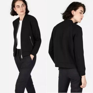 Everlane Black Zip Up Bomber Jacket with Side Zip Pockets 33151